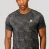 Alto Printed T-Shirt - Jet Grey/Black -Montirex ALTO PRINTED TEE BLACK JET GREY close front