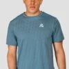 Crux Knit T-Shirt - Steel Blue 1 Crux Knit T-Shirt - Steel Blue -Montirex CRUX KNIT TEE STEEL BLUE close front