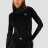 Contour Seamless 1/4 Zip - Black/Platinum Grey 2 Contour Seamless 1/4 Zip - Black/Platinum Grey -Montirex ContourSeamless1 4Zip Black PlatinumGrey CloseFront
