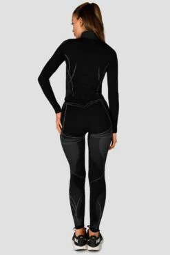 Contour Seamless 1/4 Zip - Black/Platinum Grey 9 Contour Seamless 1/4 Zip - Black/Platinum Grey -Montirex ContourSeamless1 4Zip Black PlatinumGrey FullBack