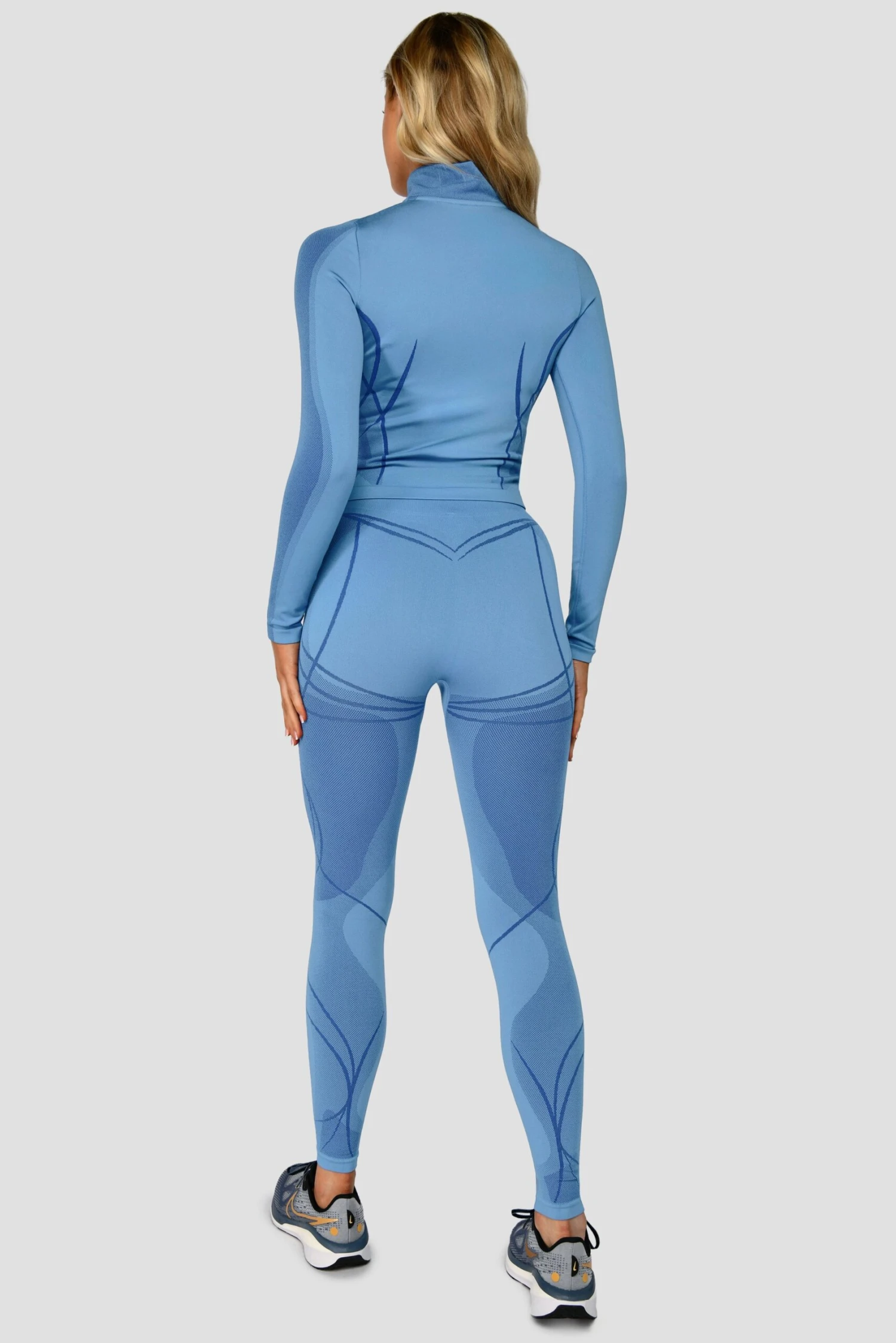 Contour Seamless 1/4 Zip - Powder Blue/Egyptian Blue 6 Contour Seamless 1/4 Zip - Powder Blue/Egyptian Blue - Image 4