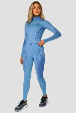 Contour Seamless Legging - Powder Blue/Egyptian Blue -Montirex ContourSeamlessLegging PowderBlue EgyptianBlue FullFront
