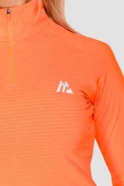 Energy 1/4 Zip - Shocking Orange -Montirex ENERGY1 4ZIP SafetyOrange close
