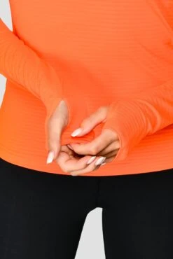 Energy 1/4 Zip - Shocking Orange -Montirex ENERGY1 4ZIP SafetyOrange sleevedetail