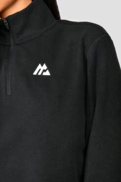 Everest Oversized Polar Fleece 1/4 Zip - Black -Montirex EVERESTOVERSIZEDPOLARFLEECE1 4ZIP Black close