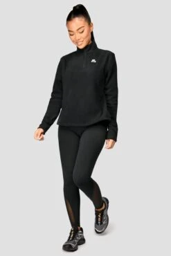 Everest Oversized Polar Fleece 1/4 Zip - Black -Montirex EVERESTOVERSIZEDPOLARFLEECE1 4ZIP Black front