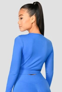 Montirex -Montirex EVOLVE CORE SEAMLESS LS CROP Egyptian Blue close back