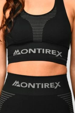 Energy Seamless Bra Top - Black/Cement Grey -Montirex Energy Seamless Bra Top Black Cement Grey close detailcopy