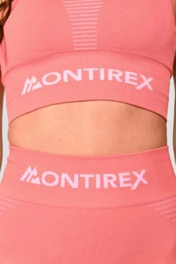 Energy Seamless Bra Top - Rose Pink/Orchid Pink -Montirex Energy Seamless Bra Top Rose Pink Orchid Pink Detail