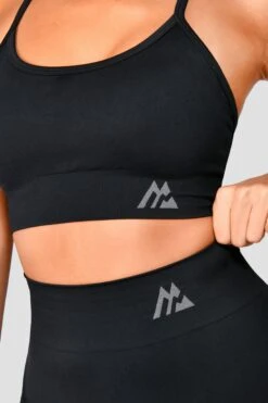 Evolve Seamless Bra Top - Black -Montirex EvolveCoreSeamlessBraTop Black close