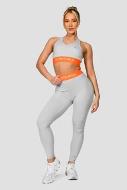 Icon Contrast Bra Top - Light Smoke Grey/Safety Orange -Montirex ICON CONTRAST BRA TOP LIGHT SMOKE GREY SAFETY ORANGE front