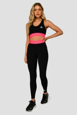 Icon Contrast Legging - Black/Neon Pink/Fiery Orange -Montirex ICON CONTRAST LEGGING BLACK NEON PINK FIERY ORANGE full front