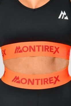Icon Contrast Bra Top - Black/Safety Orange/Cardinal Red -Montirex ICONCONTRASTBRATOP Black SafetyOrange CardinalRed close