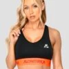 Icon Contrast Bra Top - Black/Safety Orange/Cardinal Red -Montirex ICONCONTRASTBRATOP Black SafetyOrange CardinalRed closefront
