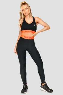 Icon Contrast Bra Top - Black/Safety Orange/Cardinal Red -Montirex ICONCONTRASTBRATOP Black SafetyOrange CardinalRed front2