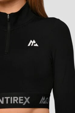 Icon 1/4 Zip - Black -Montirex Icon 1 4 Zip Top Black Close Logo