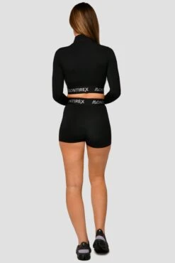 Icon 1/4 Zip - Black -Montirex Icon 1 4 Zip Top Black Full Back