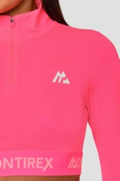 Icon 1/4 Zip - Neon Pink -Montirex Icon 1 4 Zip Top Neon Pink Close logo