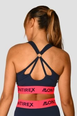 Icon Contrast Bra Top - Midnight Blue/Shocking Pink -Montirex Icon Contrast Bra Top Midnight Blue Shocking Pink close back
