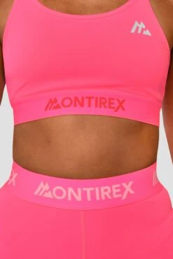 Icon Strappy Bra - Neon Pink -Montirex Icon Strappy Top Neon Pink Close