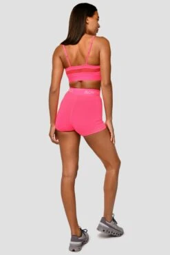 Icon Strappy Bra - Neon Pink -Montirex Icon Strappy Top Neon Pink Full Back