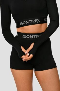Icon 1/4 Zip - Black -Montirex Icon1 4ZipTop Black SleeveDetail