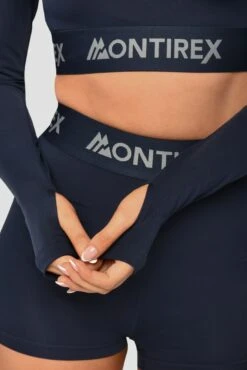 Icon 1/4 Zip - Midnight Blue -Montirex Icon1 4ZipTop MidnightBlue Sleevedetail