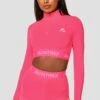 Icon 1/4 Zip - Neon Pink -Montirex Icon1 4ZipTop NeonPink CloseFront2