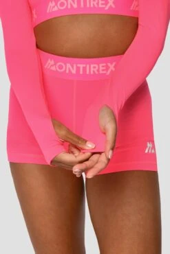 Icon 1/4 Zip - Neon Pink -Montirex Icon1 4ZipTop NeonPink Sleevedetail