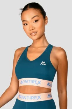 Icon Contrast Bra Top - Cruise/Apricot Cream/Moroccan Blue