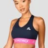 Icon Contrast Bra Top - Midnight Blue/Neon Pink/Capri -Montirex IconContrastBraTop MidnightBlue NeonPink Capri closefront