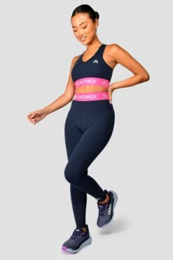 Icon Contrast Bra Top - Midnight Blue/Neon Pink/Capri -Montirex IconContrastBraTop MidnightBlue NeonPink Capri front