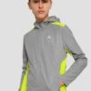 Junior Speed Windbreaker - Platinum Grey/Electric Lime -Montirex JN FLY SHORT ELECTRIC LIME FRONT CLOSE