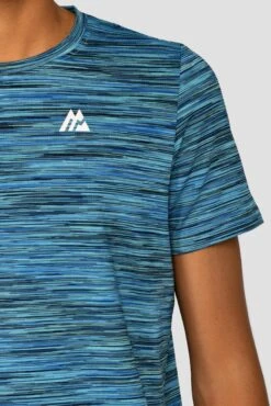 Junior Trail 2.0 T-Shirt - Navy/Neon Blue Multi -Montirex JN TRAIL 2.0 TEE Blue Multi Close