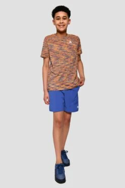 Junior Trail 2.0 T-Shirt - Neon Blue/Lime/Orange -Montirex JN TRAIL 2.0 TEE SAFETY ORANGE LIME FROST COBALT SPACE BLUE front