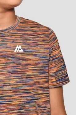 Junior Trail 2.0 T-Shirt - Neon Blue/Lime/Orange -Montirex JN TRAIL 2.0 TEE SAFETY ORANGE LIME FROST COBALT SPACE BLUE logo