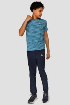 Junior Trail 2.0 T-Shirt - Navy/Neon Blue Multi -Montirex JNTRAIL2.0TEE BlueMulti FullFront
