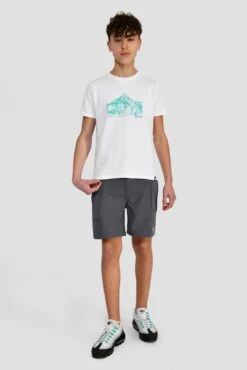 Junior Mountain Range 2.0 T-Shirt - White -Montirex MOUNTAIN RANGE 2.0 TEE WHITE front