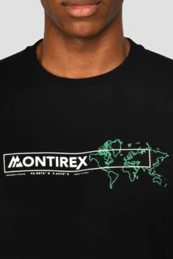 MTX Global T-Shirt - Black -Montirex MTX GLOBAL TEE BLACK front detail