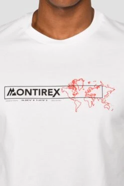 MTX Global T-Shirt - White -Montirex MTX GLOBAL TEE WHITE close detail