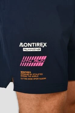 MTX Run Vital Short - Midnight Blue -Montirex MTX RUN VITAL SHORT MIDNIGHT BLUE logo detail
