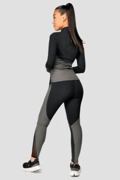 Power Panelled Legging - Black/Dark Slate Grey -Montirex POWERPANELLEDLEGGING Black DarkSlate fullback