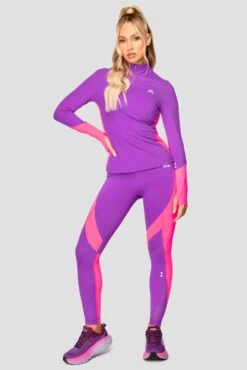 Power Panelled Legging - Electric Purple/Pink -Montirex POWERPANELLEDLEGGING ElectricPurple Pink fullfront