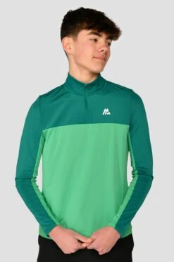 Junior Rush 1/4 Zip - Mountain Meadow/Deep Sea