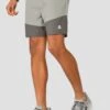 Junior Rush Running Short - Cement Grey/Platinum Grey -Montirex RUSH RUNNING SHORT CEMENT GREY PLATINUM GREY side logo
