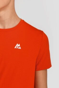 Junior Speed T-Shirt - Cardinal Red -Montirex SPEED TEE CARDINAL RED logo detail