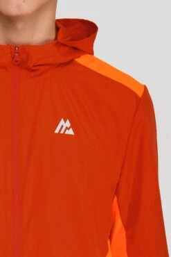 Junior Speed Windbreaker - Cardinal Red/Fiery Orange -Montirex SPEED WINDBREAKER CARDINAL RED FIERY ORANGE logo detail