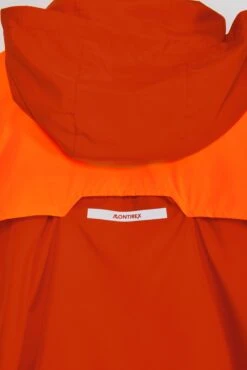 Junior Speed Windbreaker - Cardinal Red/Fiery Orange -Montirex SPEED WINDBREAKER CARDINAL RED FIERY ORANGE logo windflap detail