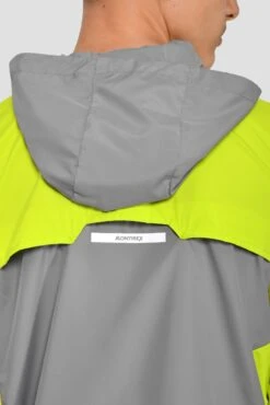 Junior Speed Windbreaker - Platinum Grey/Electric Lime -Montirex SPEED WINDBREAKER PLATINUM GREY ELECTRIC LIME back detail
