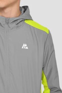 Junior Speed Windbreaker - Platinum Grey/Electric Lime -Montirex SPEED WINDBREAKER PLATINUM GREY ELECTRIC LIME logo